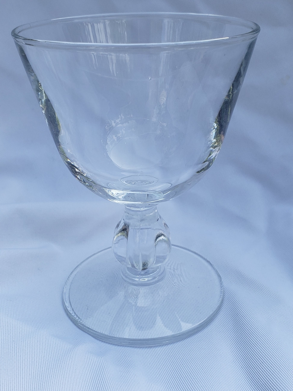 Mid-Century Clear Glass Ball Stem Bar Glass